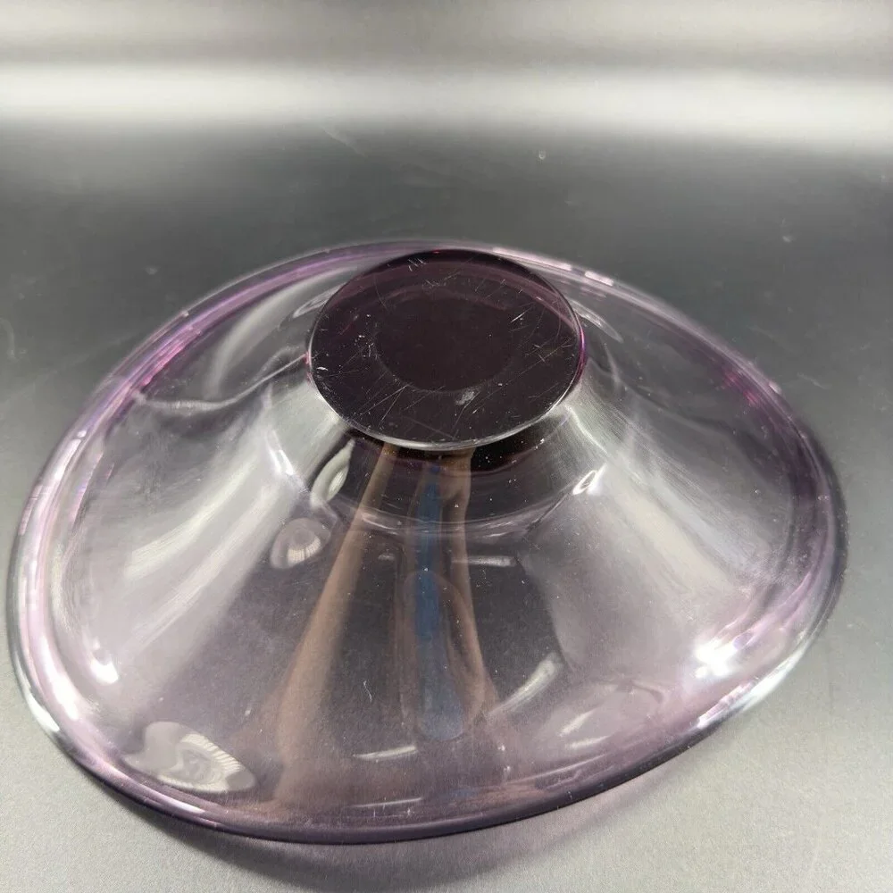 Lotta Peterson for IKEA Transparent Purple Mouth Blown Freeform Glass‎ Bowl Dish